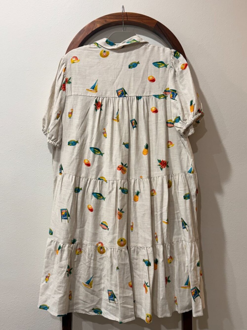 Jane + Delancey, tropical collared dress. Size L - Picture 5 of 6
